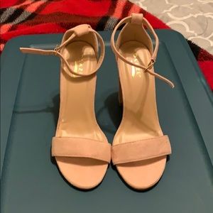 Cute Pink Felt Heels